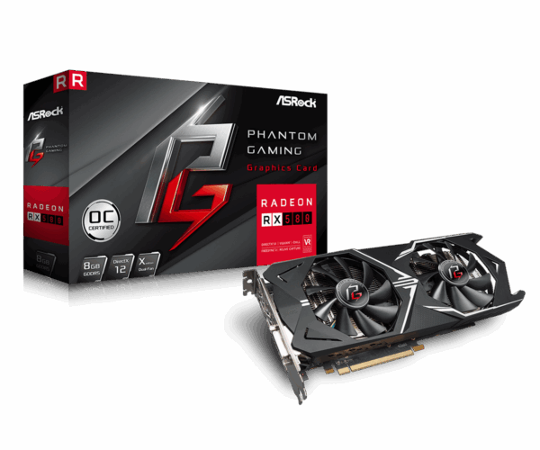Placa de video AMD ASROCK RX 580 Phantom Gaming X Radeon RX580 8GB OC
