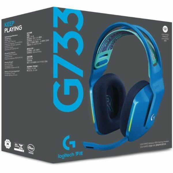 Auriculares Inalámbricos Logitech G G733, Gamer, LIGHTSPEED, Azul - Imagen 3