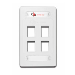 Placas frontales (faceplate) de 4 puertos blanca Siemon