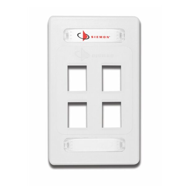 Placas frontales (faceplate) de 4 puertos blanca Siemon