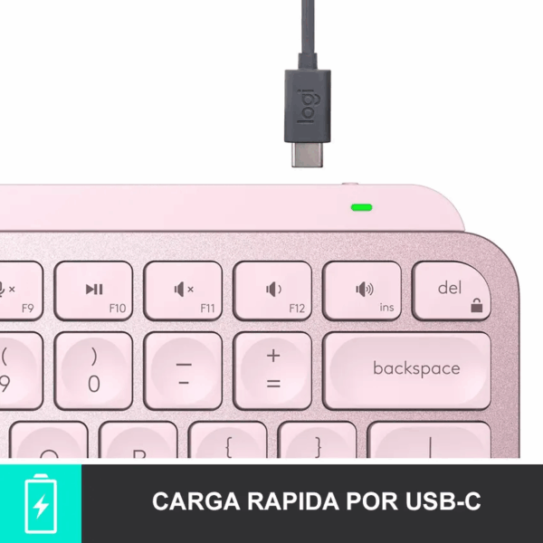 Teclado Inalámbrico Logitech MX Keys Mini, Rosa, Español - Imagen 4