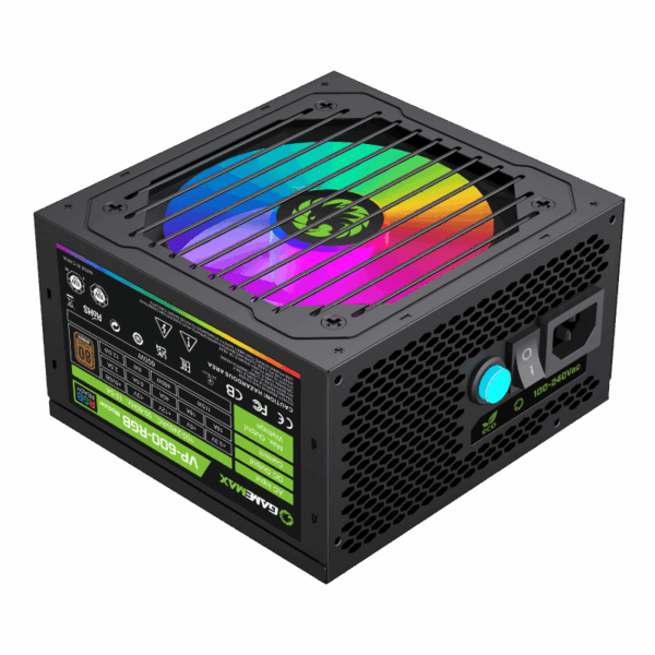 Fuente Gamemax VP-600-M RGB 80 Plus Bronze 600W Semimodular - Imagen 2