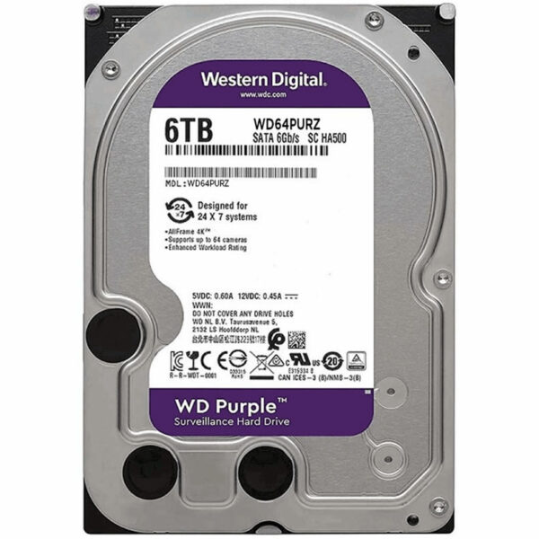 Disco Rígido Western Digital Purple 6TB SATA3 5400rpm 256MB Cache 3.5" - Imagen 2