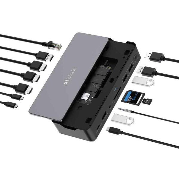 Docking Verbatim USB-C PRO STATION 15 PORT INCLUYE SSD CDS-15SSD-C Host - Imagen 3